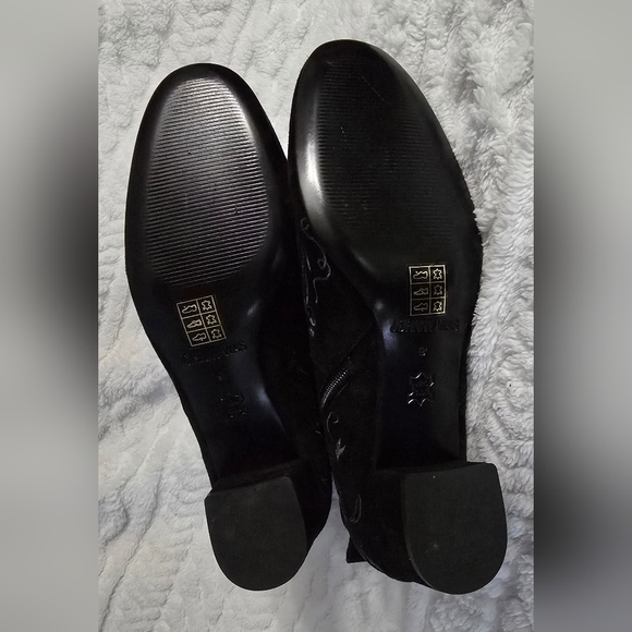 Johnny Was Floral Embroidered Black Ankle Boots Size 9 - Picture 5 of 15